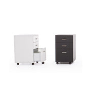Cassettiera da ufficio in MDF tre cassetti Bianco Frassinato NADIR 40x44x h65 cm