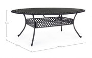 Tavolo Ivrea ovale in alluminio antracite 200x150 cm