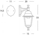 Applique Piccola In Basso E27  linea nano  nero