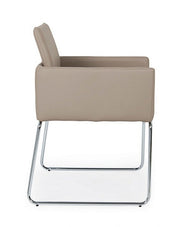 Sedia con braccioli in similpelle Tortora SIXTY 60x54x h80,5 cm
