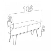 Mobile porta tv noce nero industrial urban cm cm 106 x 30 x 48 h EFFEZ