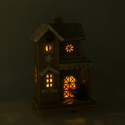 Casetta legno con led naturale cm19x12h30,7