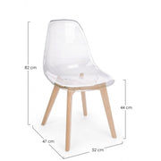 Sedia da pranzo in policarbonato Trasparente EASY 52x47x h82 cm