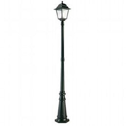 Lampada da terra in alluminio pressofuso con diffusori in vetro trasparente nero