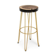 Sgabello bar oro in legno stile atmosphere