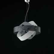 Lampadario sospensione moderna Grigio Bianco 2 luci diametro 47x h13 cm