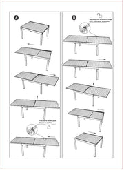 Tavolo alluminio allungabile  da giardino bianco cm 90 x 210/280 x h 73