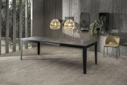 Tavolo allungabile cemento grigio- metallo nero 80 cm x 130- 290 cm H. 76 cm