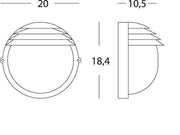 Applique Picc. E27  linea palpebra tonda  nero