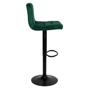 Sgabello regolabile verde scuro con gambe nere opache
