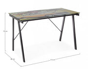 Scrivania Young California piano in vetro 113x58 cm