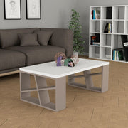 Tavolo da salotto Honey piano bianco e gambe tortora EFFEZ