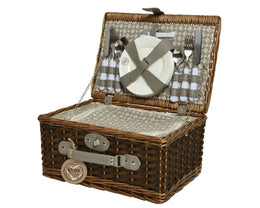 Set valigetta rustico da picnic marrone