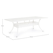 Tavolo da esterno Ivrea rettangolare bianco cm 107x 213