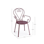 Sedia con braccioli Etienne Bordeaux impilabile