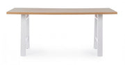 Tavolo bianco in legno e acciaio stile naturale cm 180x90