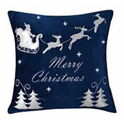 Cuscino led tessuto con renne blu cm40x40x12