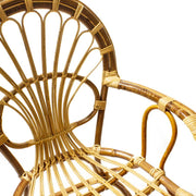 Poltrona rattan sole con cuscino cm 62 x 65 x h44/62/90