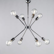 Lampadario moderno in ferro Cromato lucido otto luci 65x h67 cm urban
