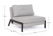 Divano letto salvaspazio un posto in tessuto Beige HAYDEN 95x96x h79 cm