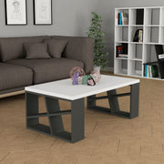 Tavolo da salotto Honey piano bianco e gambe antracite