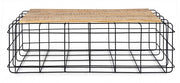 Tavolino metallo legno rettangolare Trellis