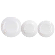 Sevizio Piatti 18 Pezzi Dream Oro Porcellana Bianco