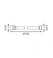 Flessibile da 200 cm in acciaio cromato con doppia aggraffatura.