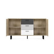 Madia 2 ante 3 cassetti colorati rovere grigio 160x35xh.86 cm EFFEZ
