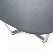 Tavolino in mdf grigio scuro e base in metallo 140x80x32h cm