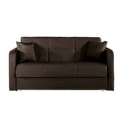 Divano letto due posti in legno e velluto Marrone ADONIS 165x105x h87 cm