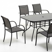 Set dining in ferro Antracite PLAYA sette pezzi