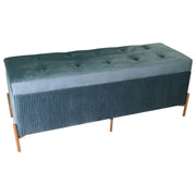 Rectangular sage green velvet bench cm115x40h45