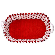 Cesta vimini rosso ovale cm55x43h13