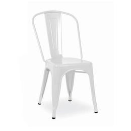 Sedia bianco opaco in metallo Bengala