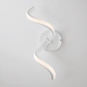 Applique in metallo e alluminio Bianco con LED integrato 13x h32 cm