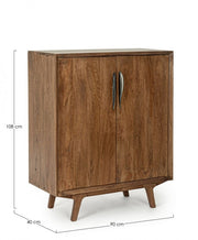 Mobile bar 2 ante in legno stile vintage cm 90x40x108 cm