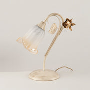 Lumetto in ferro Avorio Oro rose una luce 23x h30 cm