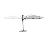 Ombrellone a braccio in alluminio grigio chiaro Ines 3x3 cm
