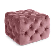 Pouff Evan in velluto Blush trapuntato
