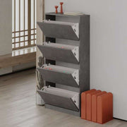 Scarpiera a ribalta retro grey con 4 ante L73 x P26 x 154.5H cm