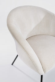 Poltrona metallo velluto bianco Aiko Velvet cm 80 x 76 x 75