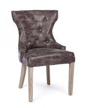 2x Sedia dark in tessuto stile classico
