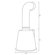 Cappa aspirante URBAN LUX PARETE in acciaio inox brunito cm Ø49