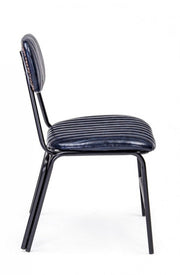Sedia Debbie blu vintage in ecopelle