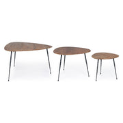 Set 3 tavolino boscage in legno stile industriale
