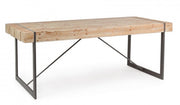 Tavolo urban industriale Garrett con piano in legno