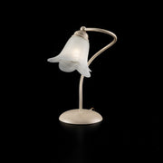 Lumetto in ferro Avorio  Oro una luce paralume in vetro Bianco 25x h31 cm