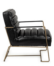 Poltrona struttura in acciaio verniciato e seduta rivestita in similpelle nero 62,5x74x80-45-56h cm