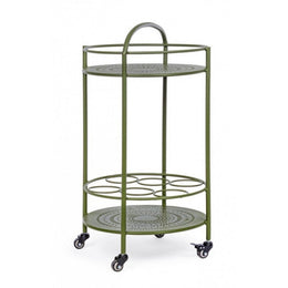 Carrello per bottiglie in acciaio Verde